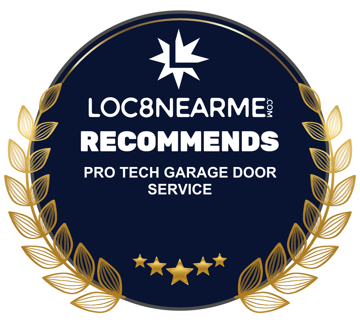 Pro Tech Garage Door Service recognized for excellence by Loc8NearMe - a local directory for nearby services and stores.